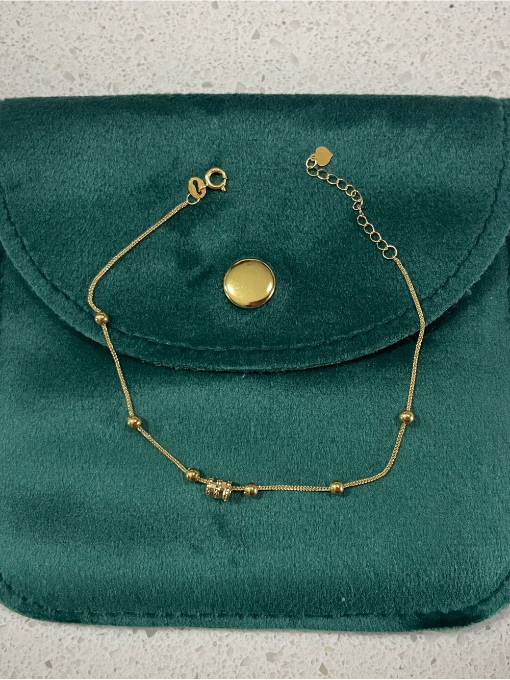 Dainty 18K Gold Bracelet • AU750 Real Gold Everyday Bracelet - Cylinder Tube